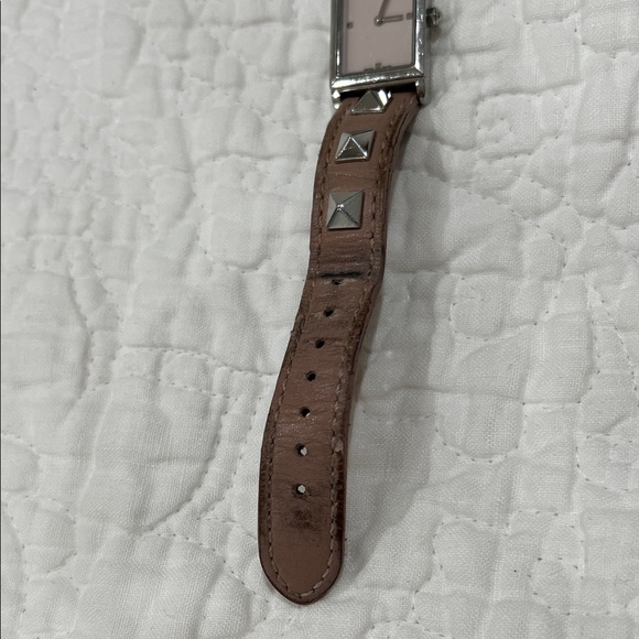 Valentino Brown Leather Watch with Silver Studs